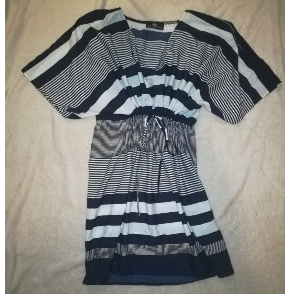 STRIPED NAVY BLUE AND WHITE DRESS